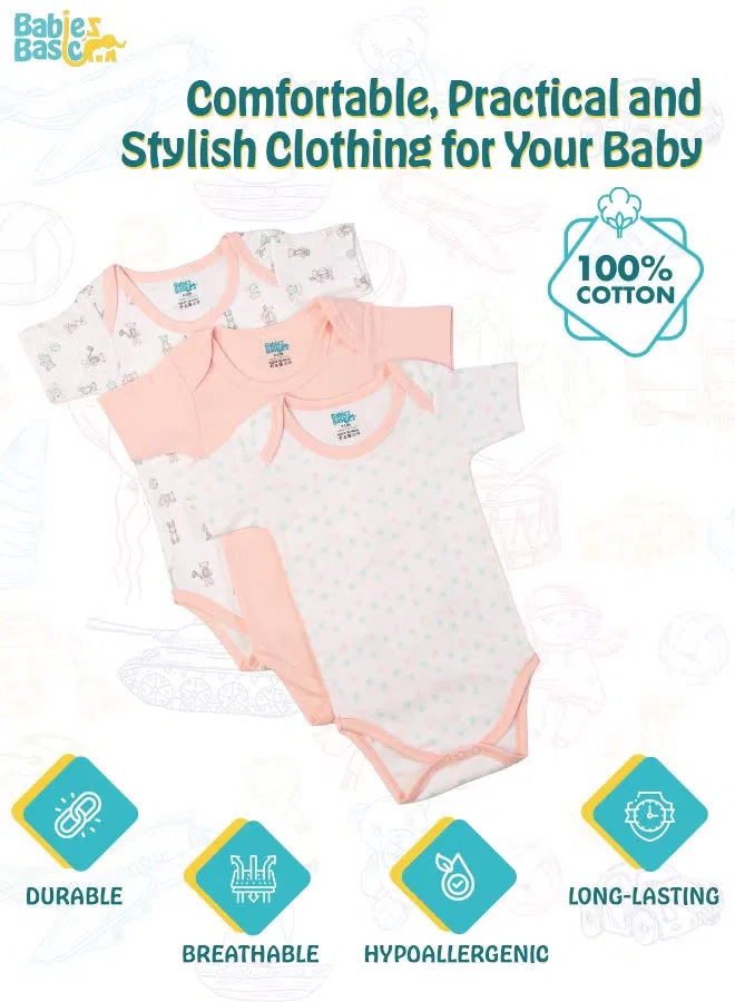 Боди-комбинезон с принтом, комплект из 3 штук Babies Basic, мультиколор — фото 2