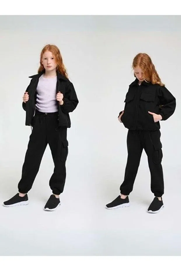 Детский спортивный костюм для девочек хлопковый Sportswear Escabel, Black