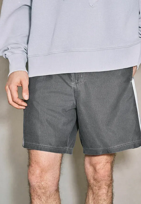 Плавки с боковыми полосками Regular fit - edit side stripe board shorts Next, Grey, черный/серый
