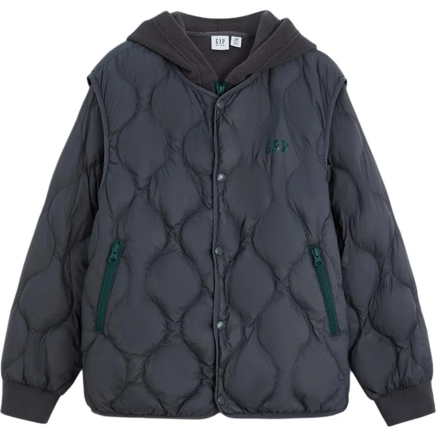 Детская куртка-пуховик с капюшоном GAP, Gray Black