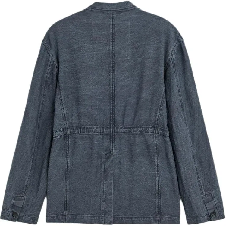 Мужской деловой костюм из льна Washed Blue ZARA — фото 3