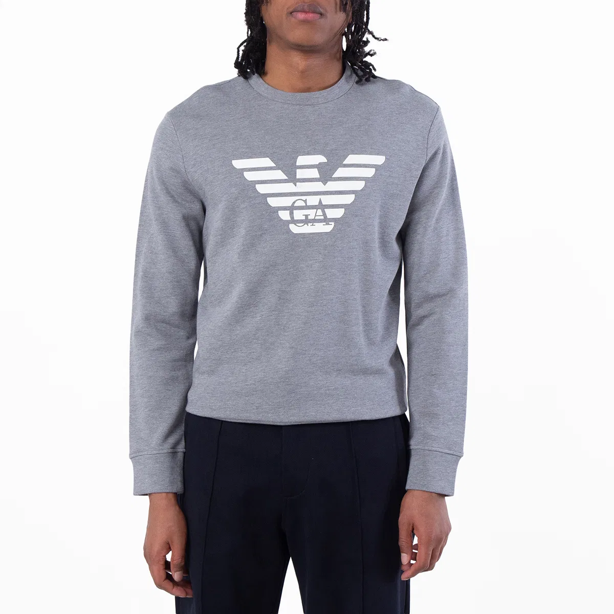 Свитшот с круглым вырезом и логотипом Emporio Armani Essentials, Grey