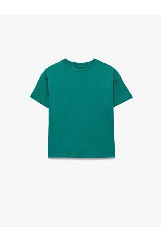 Детское для мальчиков футболка с принтом Cotton dinosaur printed baby boy t-shirt Koton, Green — фото 2