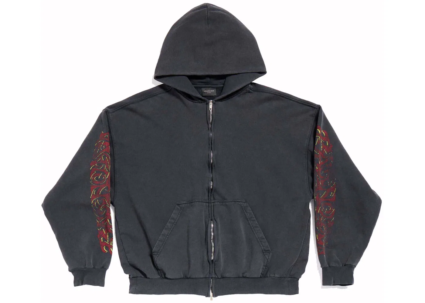 Мужская худи с молнией Offshore Balenciaga, Black Faded