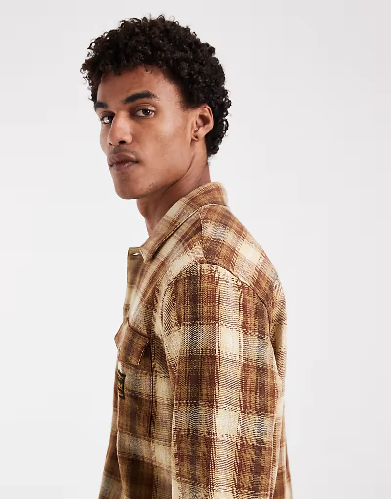 Рубашка Levi's Workwear в клетку с карманом, коричневый — фото 4