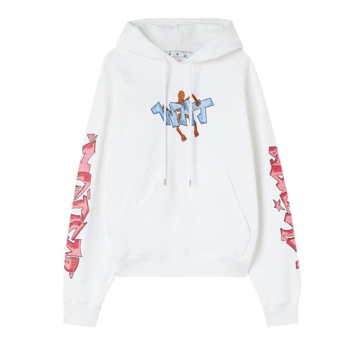 

Худи Off-White Graff Pupp Skate Hoodie 'White/Multicolor', белый