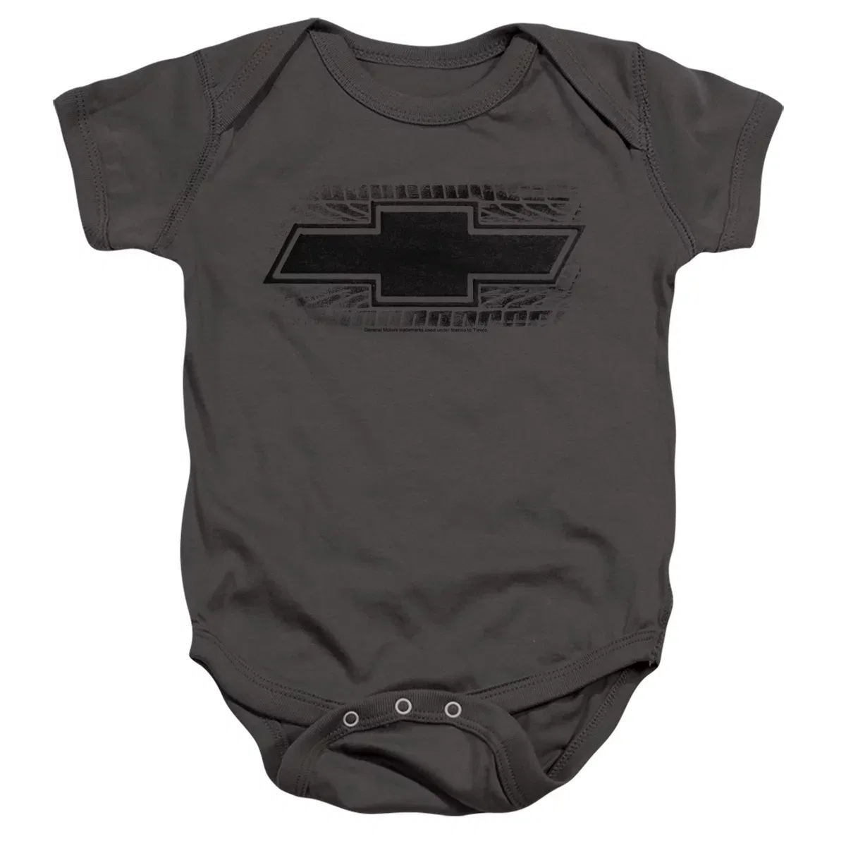 Детское боди с коротким рукавом Chevrolet Bowtie Burnout General Motors, Charcoal