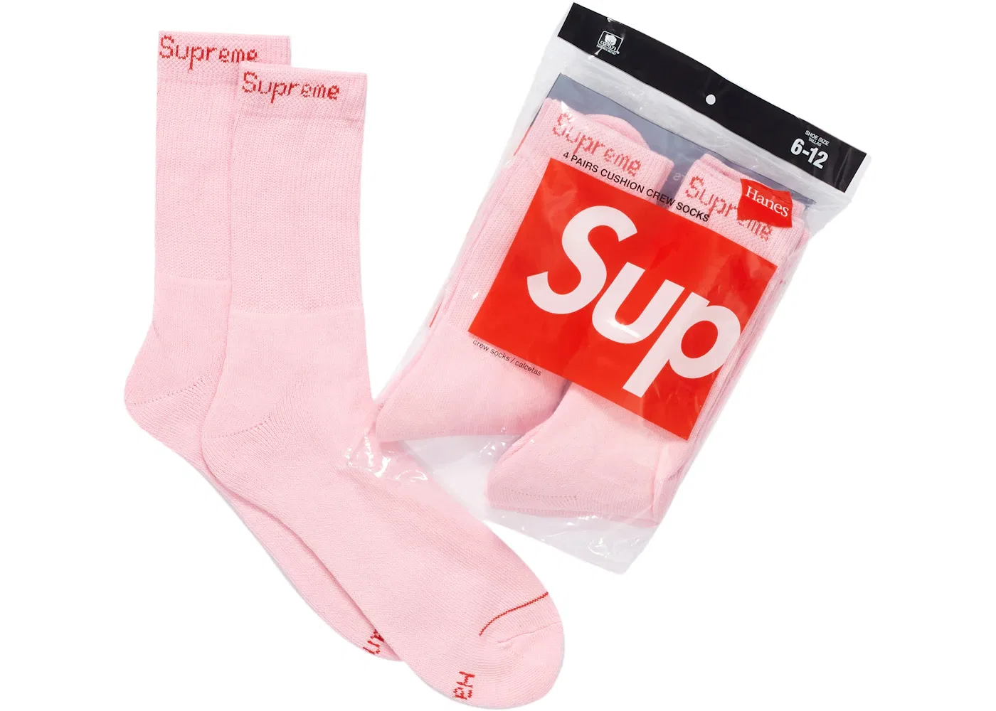 Детские носки с принтом (4 пары) Supreme, Pink