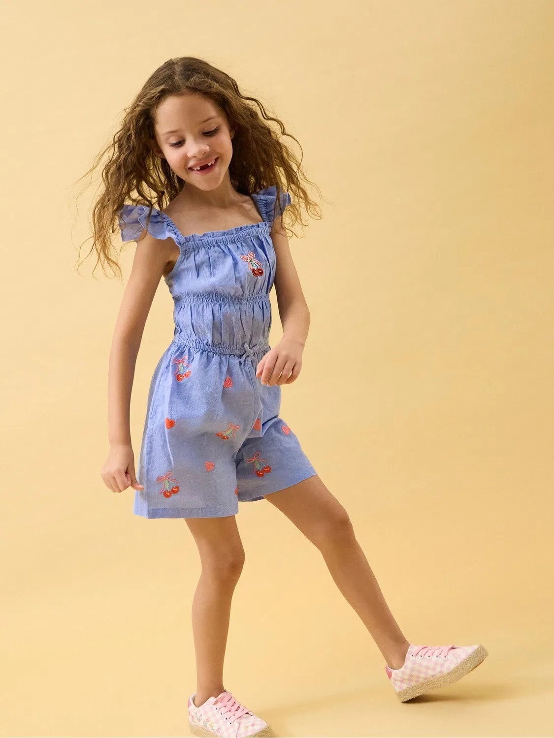Комбинезон с вышивкой вишня и сердце, Blue Angels By Accessorize