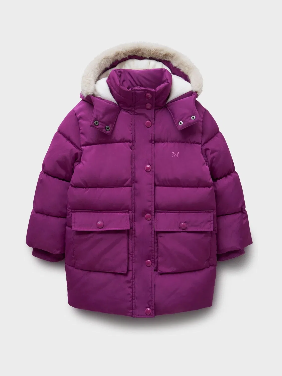 Пуховик с флисовой подкладкой Crew Clothing, фиолетовый