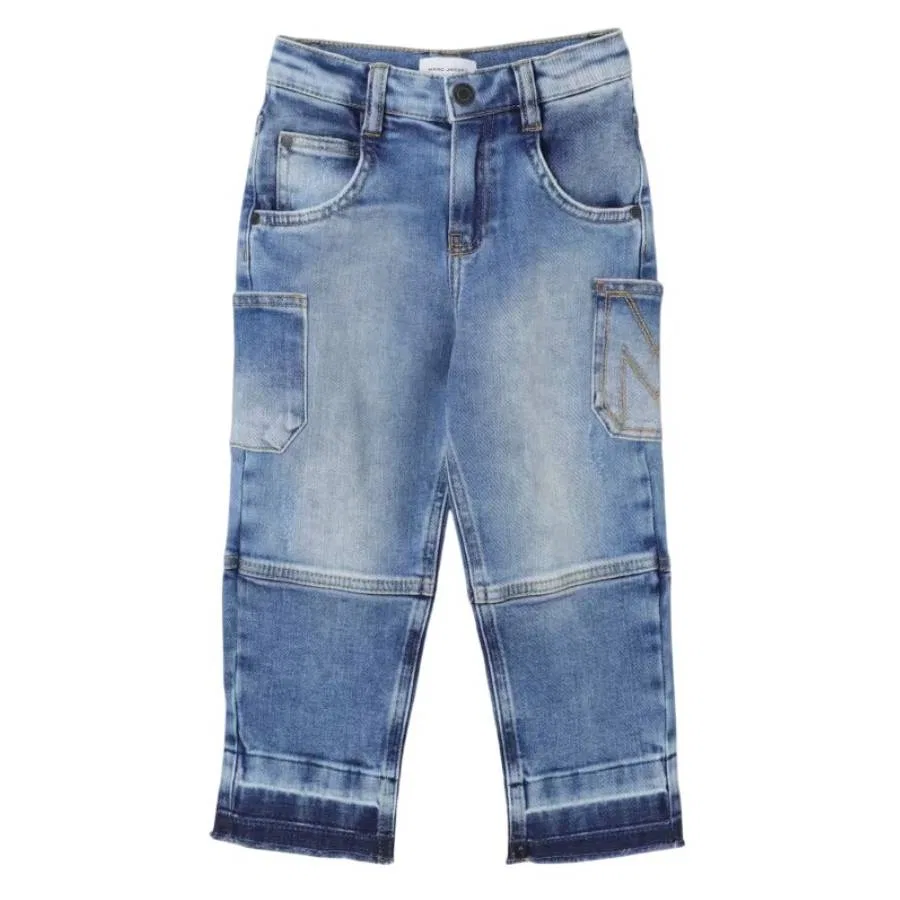 Джинсы мальчиковые с панельным дизайном Little Marc Jacobs, Denim Blue