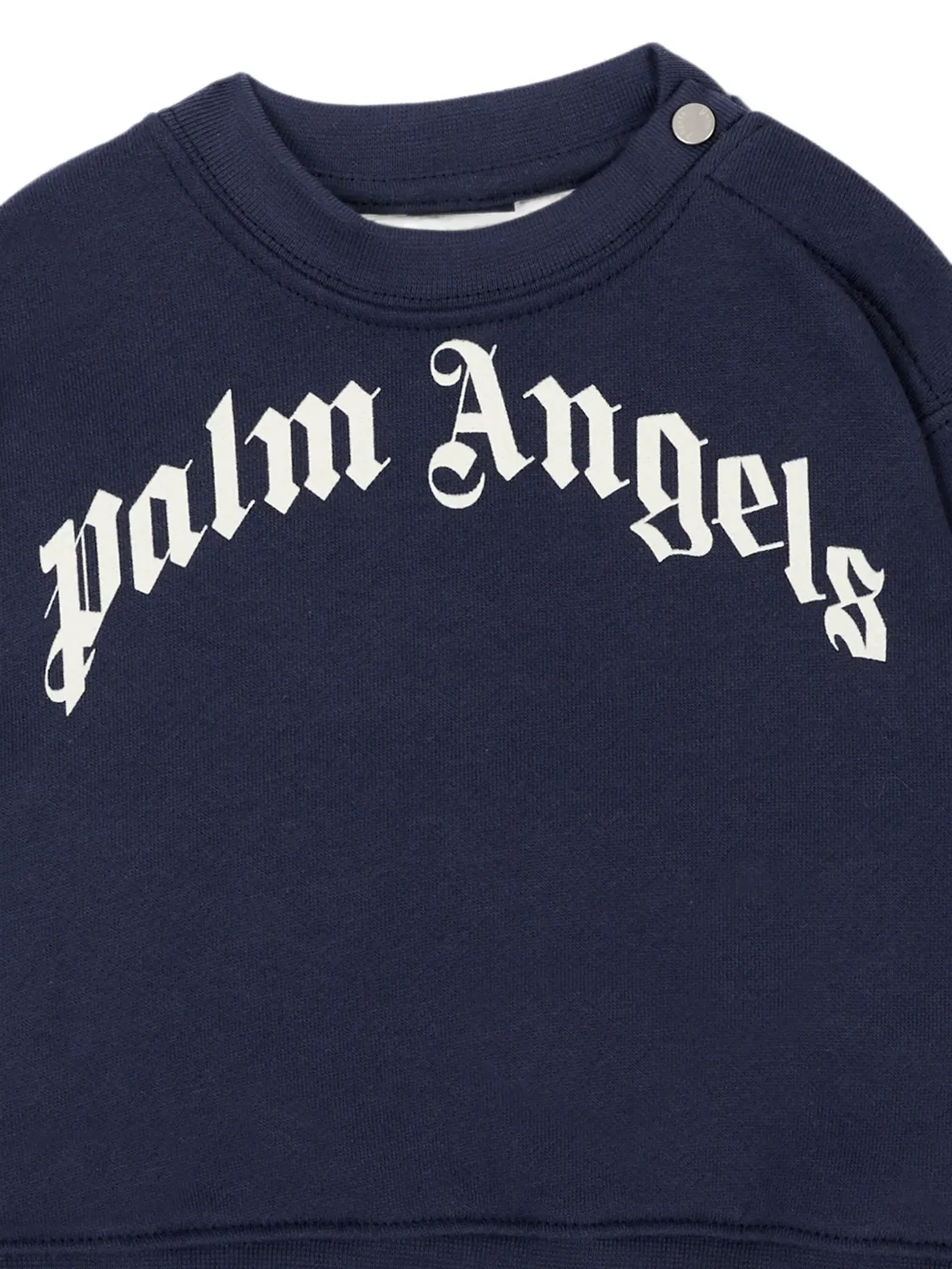 Свитер с пуговицами на плече и логотипом Palm Angels Kids, синий — фото 3