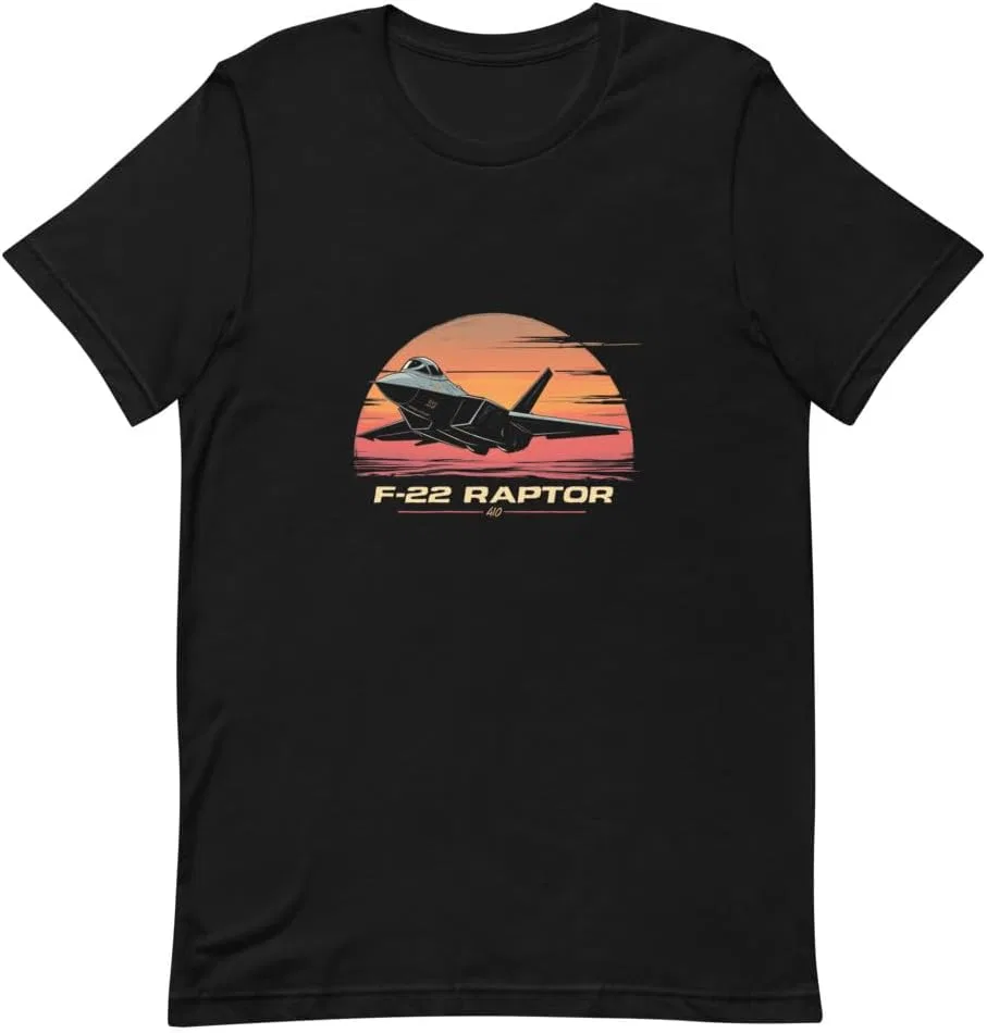 Мужская футболка с принтом F-22 Raptor Generic, Black