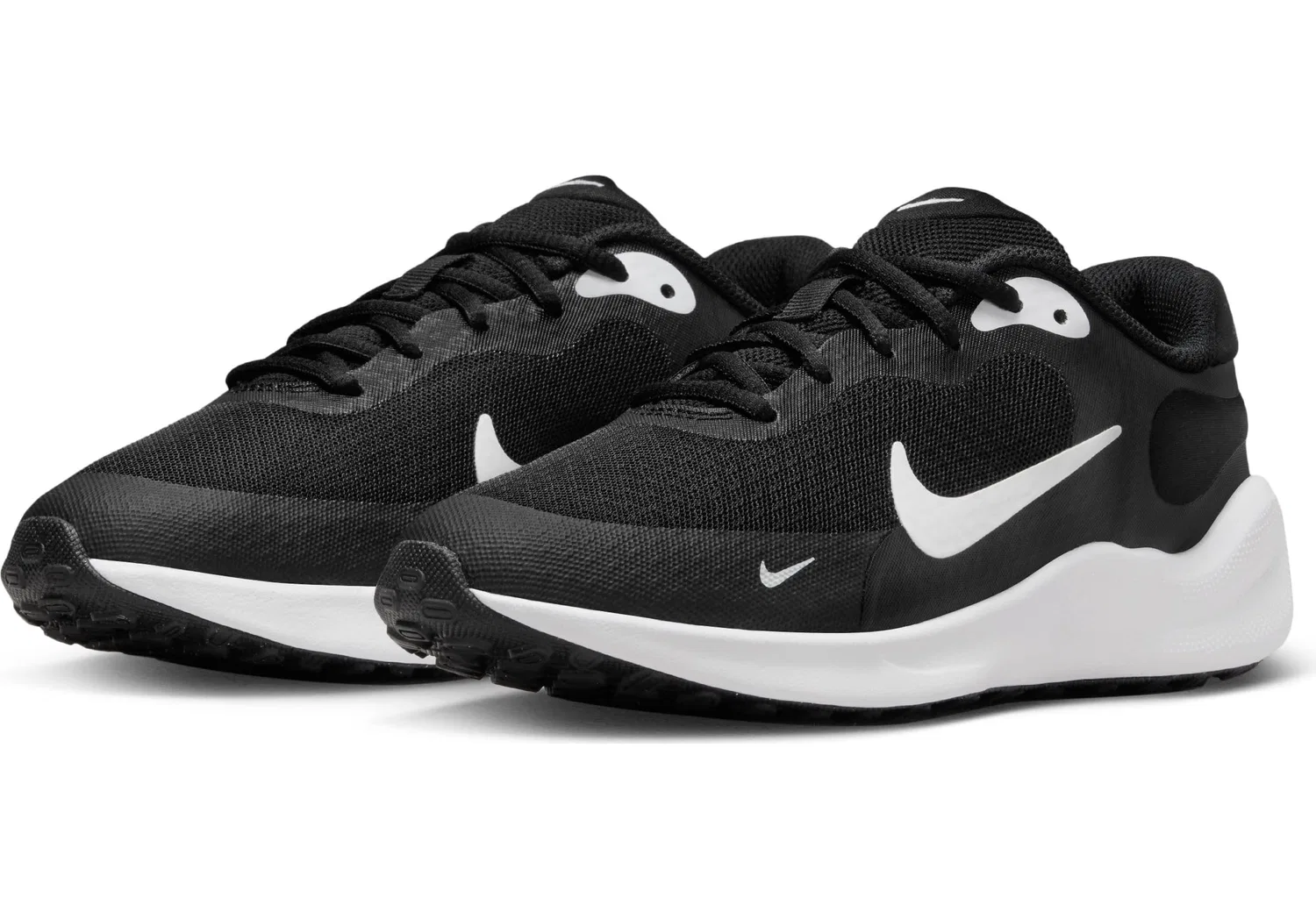 Детские кроссовки для мальчиков с принтом Revolution 7 GS NIKE, Black White — фото 2