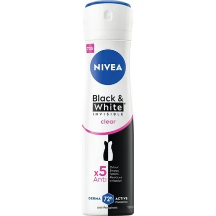Антиперспирант-спрей невидимый NIVEA Invisible Black & White Clear, 150 мл