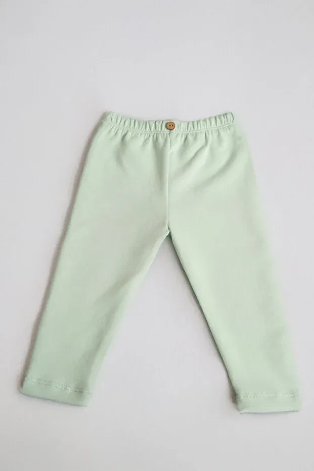 Детские леггинсы для девочек хлопковые Basics Elibaby, Water Green — фото 4