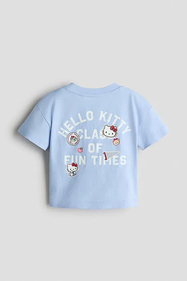Детская футболка с принтом Hello Kitty H&M, Light Blue/Hello Kitty — фото 2