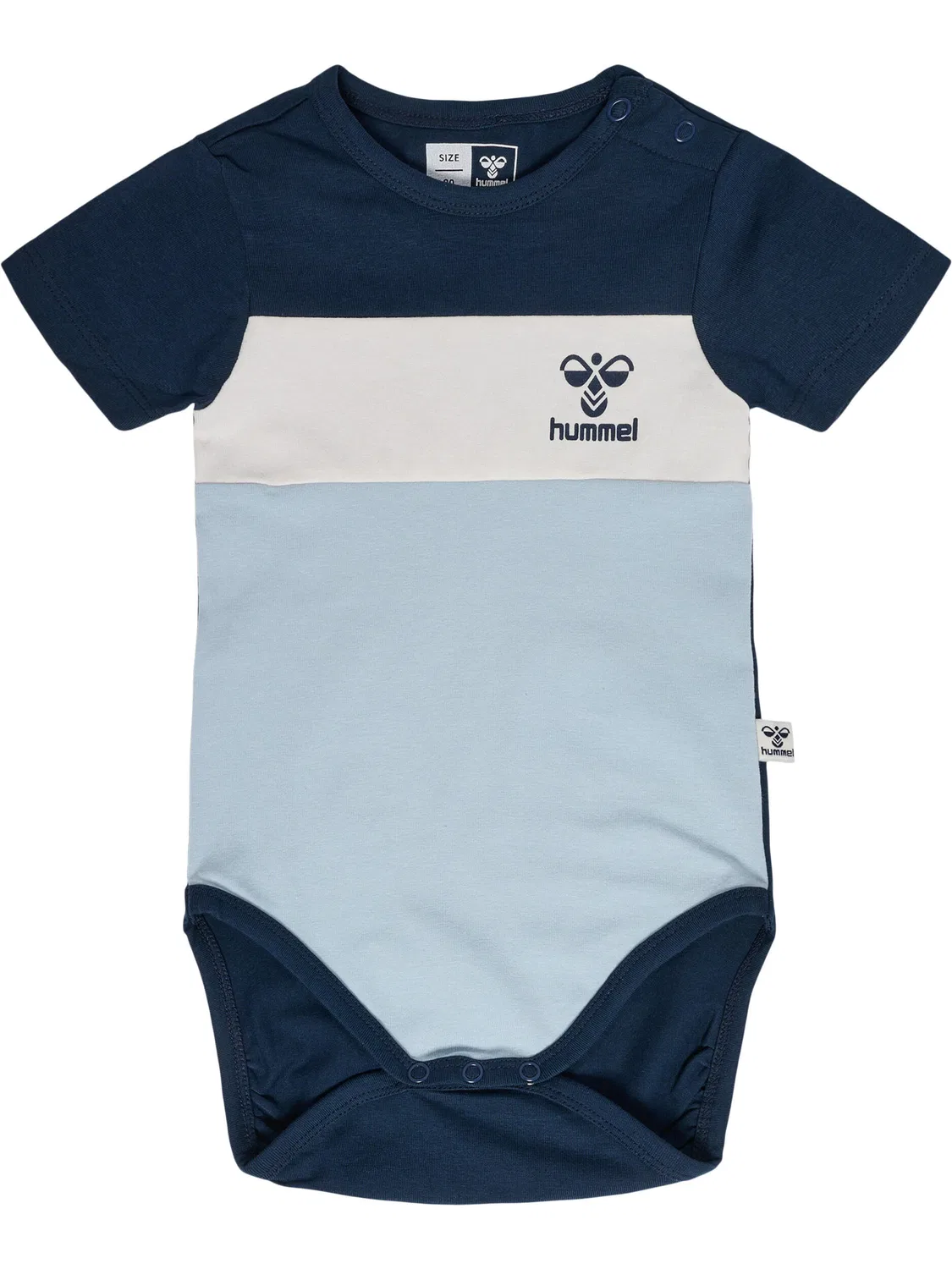 Детский хлопковый боди-комбинезон Hmlazur Lifestyle Hummel, Blau Navyblau Gletscherblau