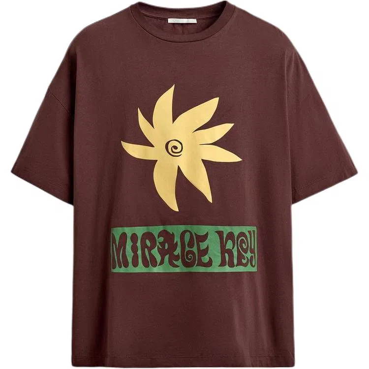 Мужская футболка с круглым вырезом Chocolate ZARA, Chocolate