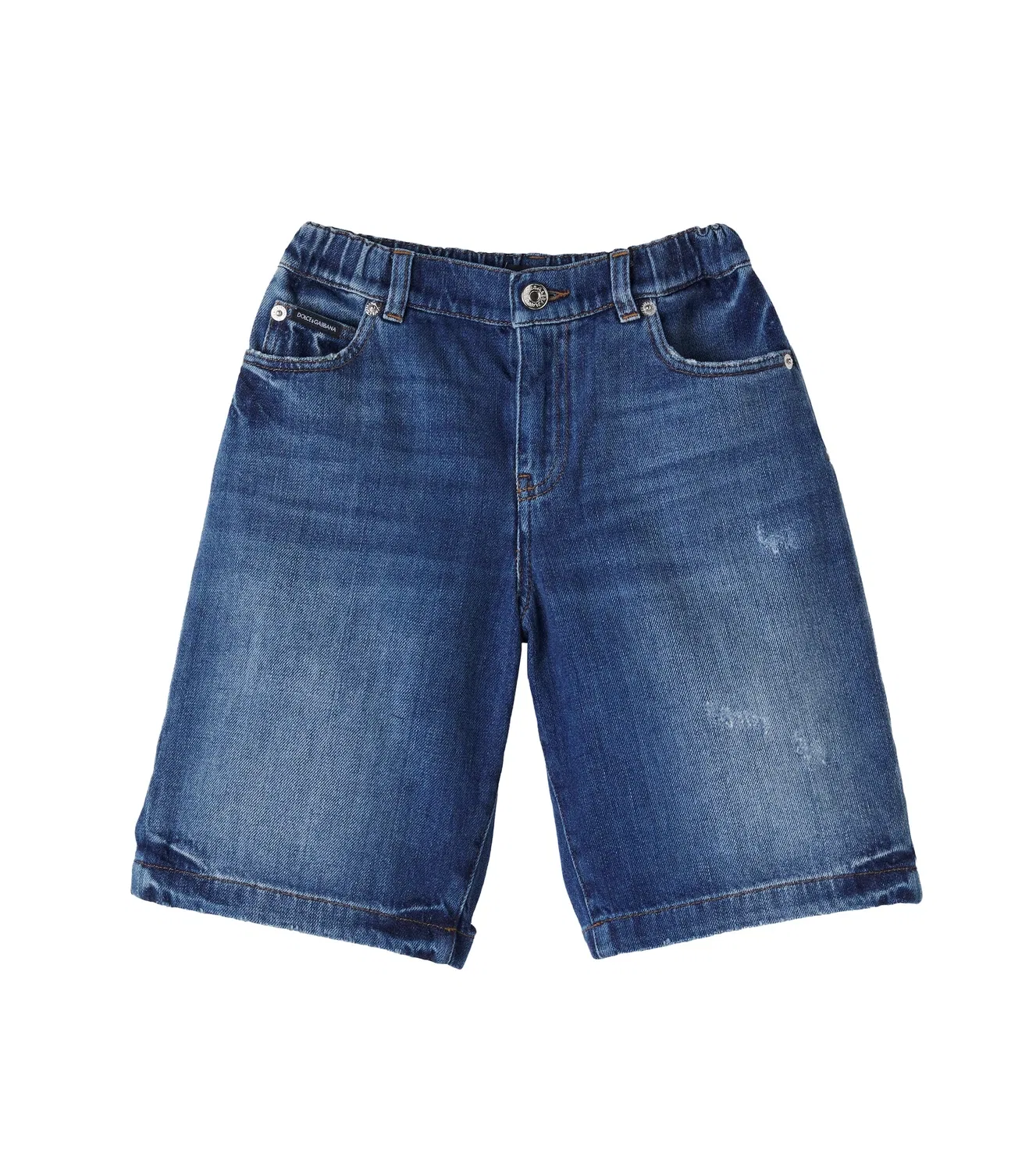 Джинсовые шорты с эластичным поясом, Dolce&Gabbana Kids, синий