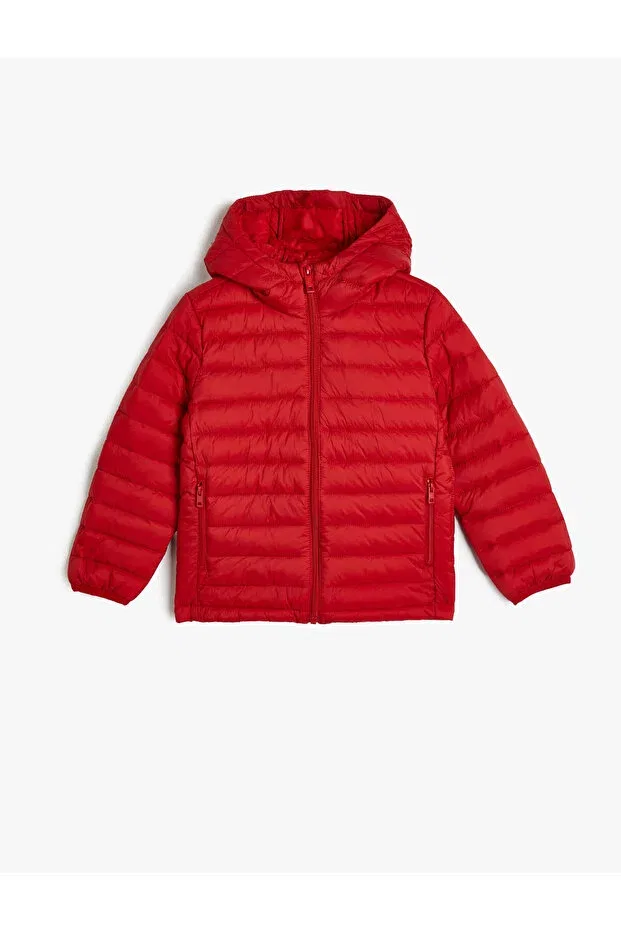 Детское пальто для девочек пуховое с капюшоном Koton, Red