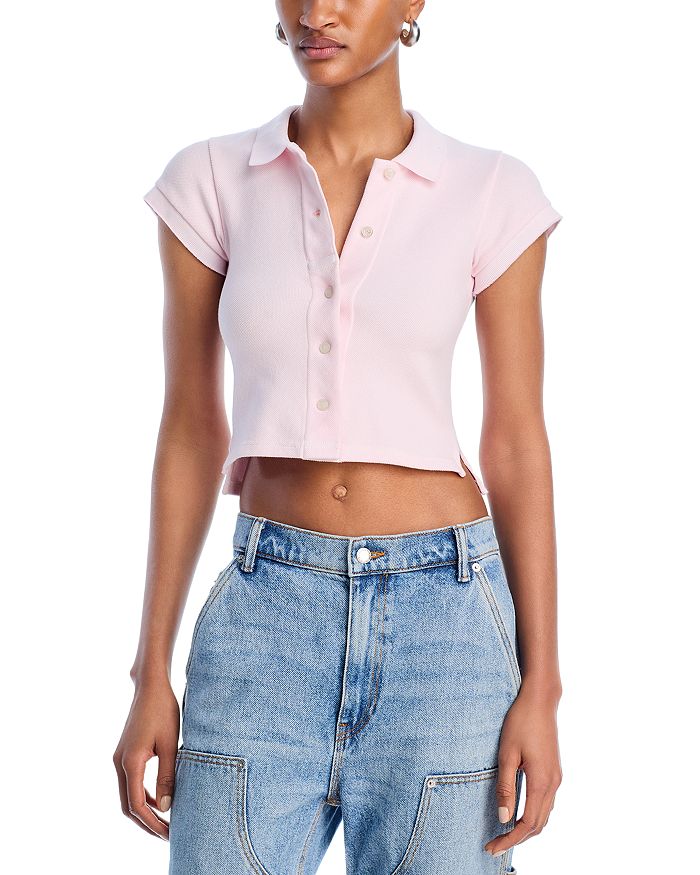 

Короткий поло-кардиган alexanderwang.t, розовый