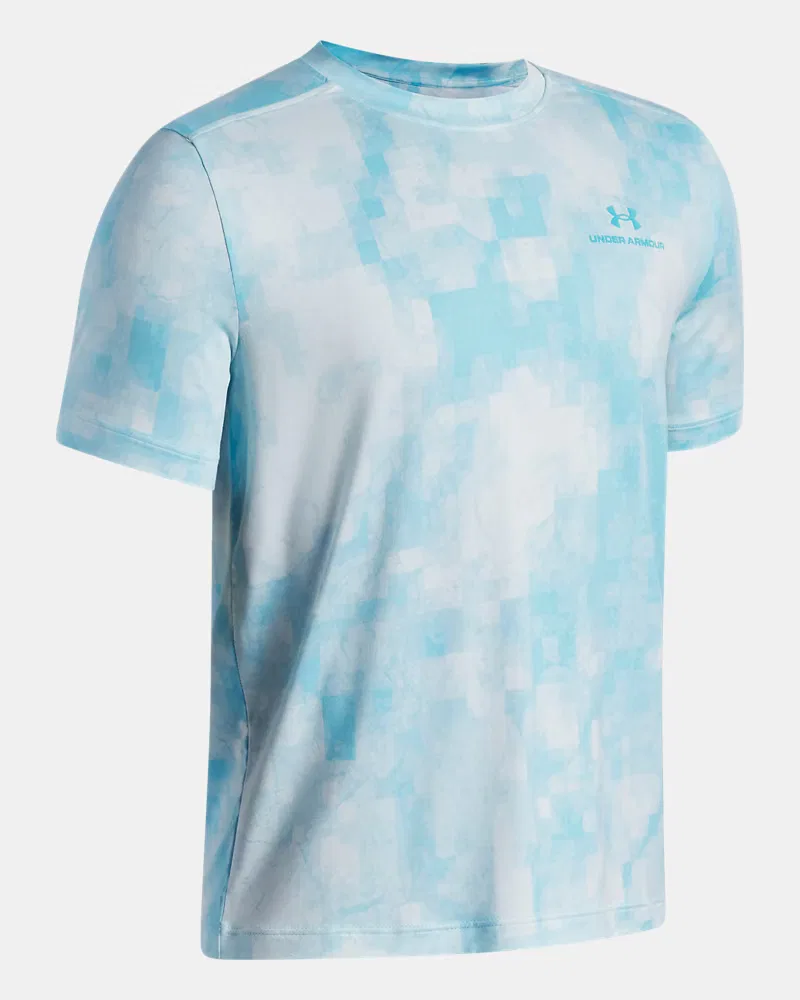 Футболка для мальчиков с коротким рукавом, быстросохнущая, UA Vanish Printed UnderArmour, Fresco Blue — фото 3