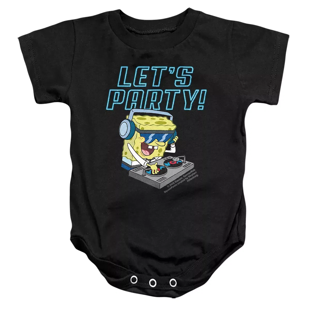 Детское боди с коротким рукавом Baby SpongeBob Let's Party DJ SpongeBob, Black
