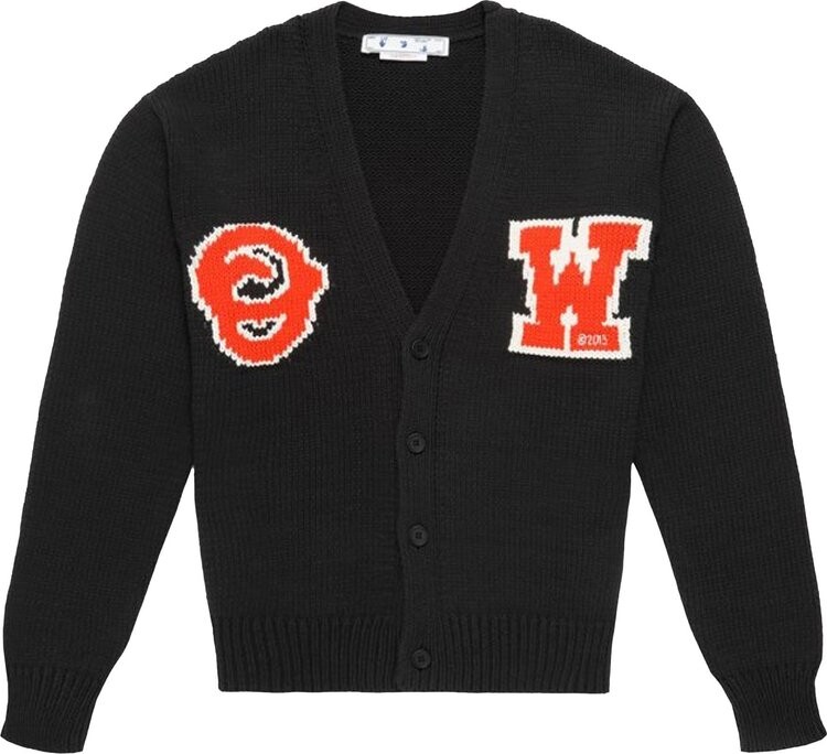 

Кардиган Off-White Patch Knit Cardigan 'Black/Orange', черный