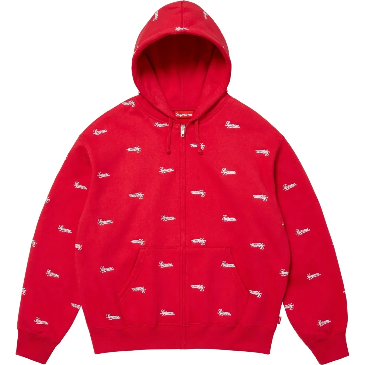 Худи Supreme с принтом Repeat Script, красное