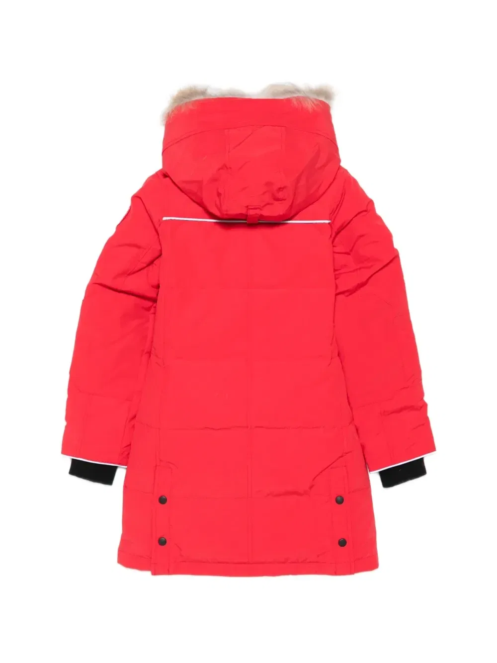 Куртка с меховой оторочкой на капюшоне Canada Goose Kids, красный — фото 2