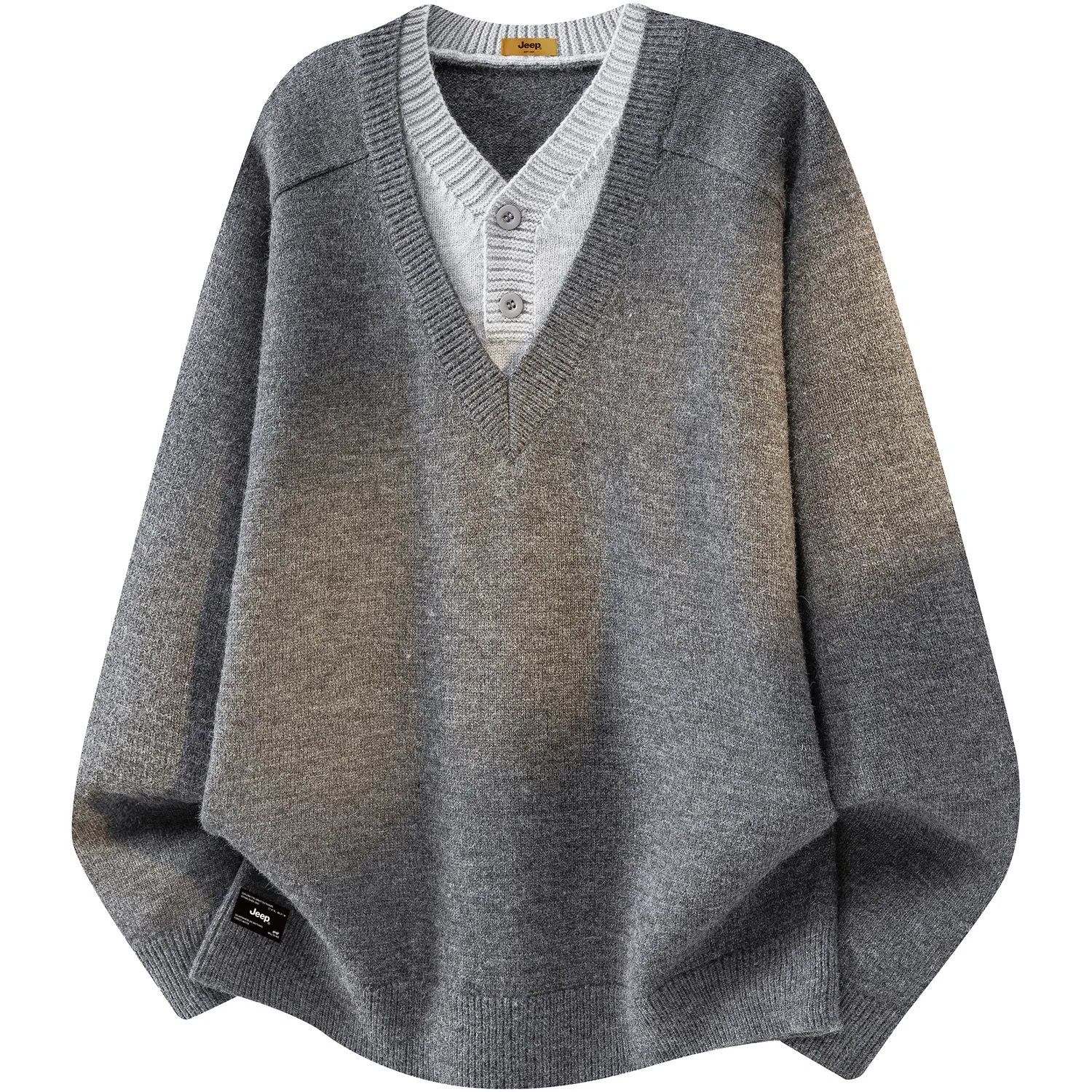 Детский джемпер с V-образным вырезом Jeep Leisure Collection, Dark Heather Gray