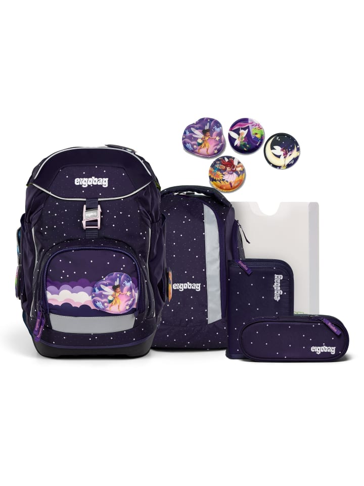 

Ergobag Набор школьных сумок, 6 предметов, включая сумку на липучках, с дизайном «Медведь, наблюдающий за звездами»
