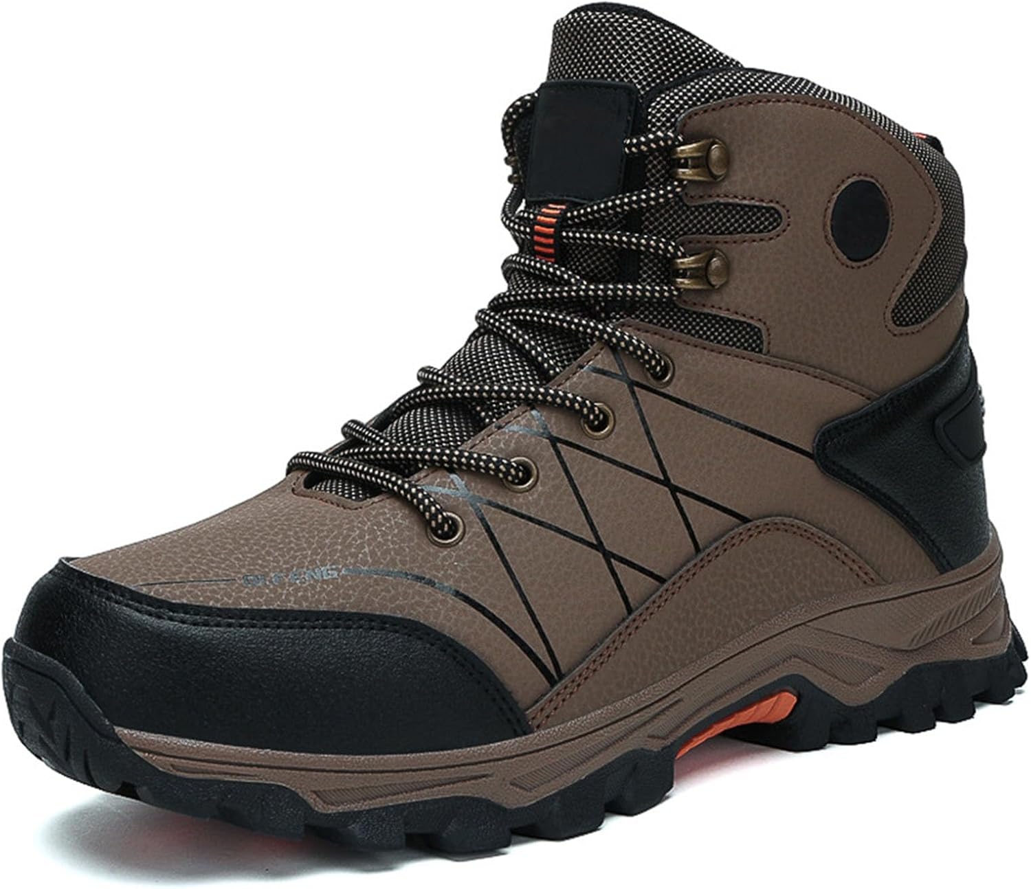 

Зимние ортопедические защитные мужские походные ботинки Rolinb, водонепроницаемые с широкой носочной частью и поддержкой свода стопы, коричневый
