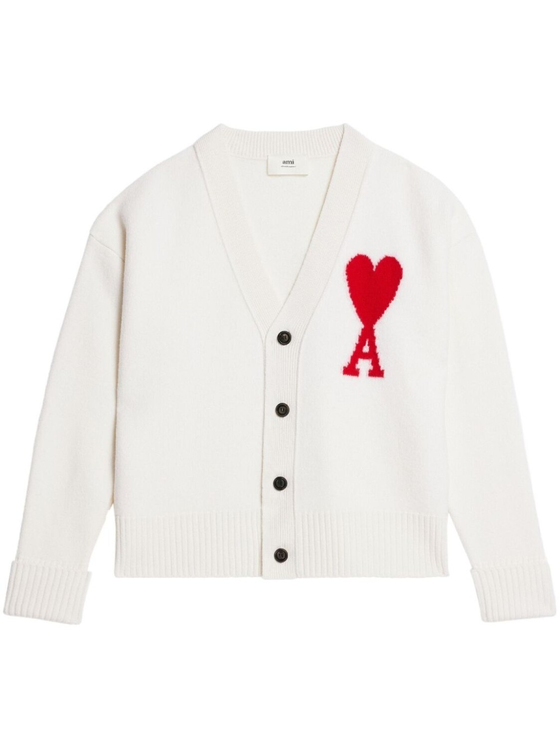 

AMI Paris кардиган с монограммой Ami de Coeur, белый