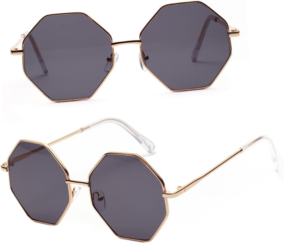 

Солнцезащитные очки VANZACK в ретро-многоугольной оправе, 1 пара, стильные очки для пляжа, для активного отдыха на природе, с серыми линзами, декоративные очки для отпуска, Grey