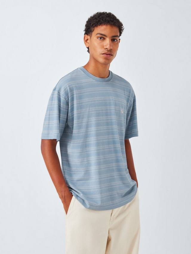 

Хлопковая футболка Regular Fit с коротким рукавом и полосками Brodine Carhartt WIP, Brodine Blue