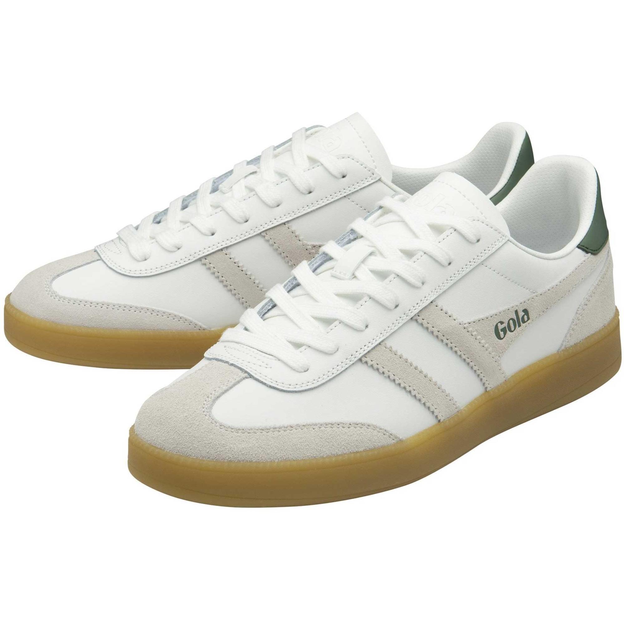 Мужские кожаные кроссовки Viper Gola, White/White/Evergreen/Gum — фото 4