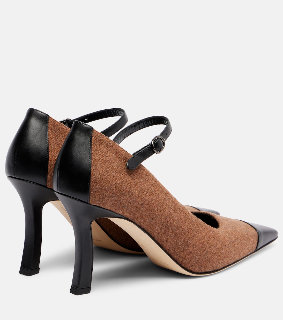 Туфли-лодочки Semele 90 с отделкой из кожи и твида Manolo Blahnik, Mbrw 2116/Blck 0015 — фото 2