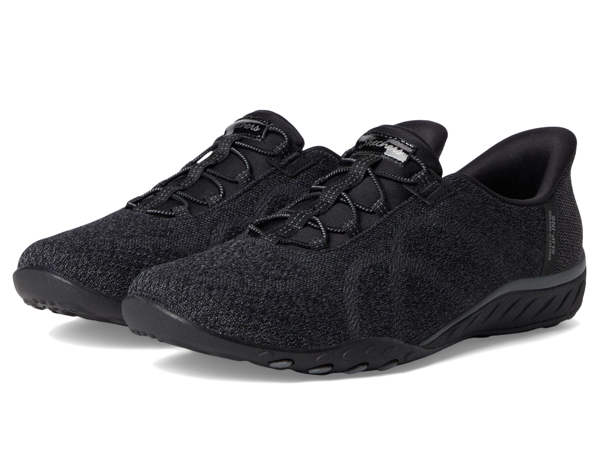 Кроссовки SKECHERS Breathe Easy - Knitty Waves Hands Free Slip-Ins, черный