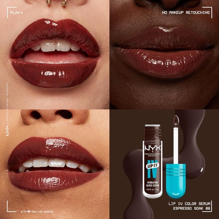 Профессиональный макияж Lip IV Увлажняющий блеск-пятно - до 12 часов NYX Espresso Soak — фото 2