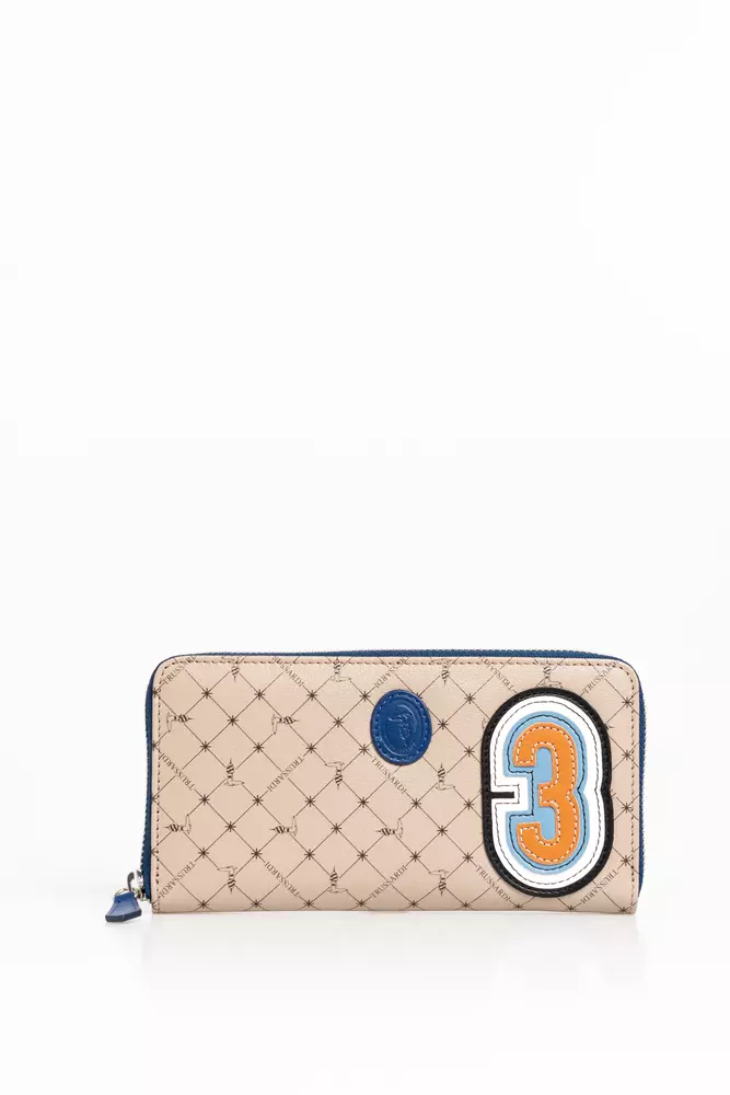 

Бежевый кожаный мужской кошелек Trussardi