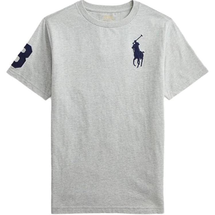 Футболка светло-серая kids' Polo Ralph Lauren, светло-серый — фото 3