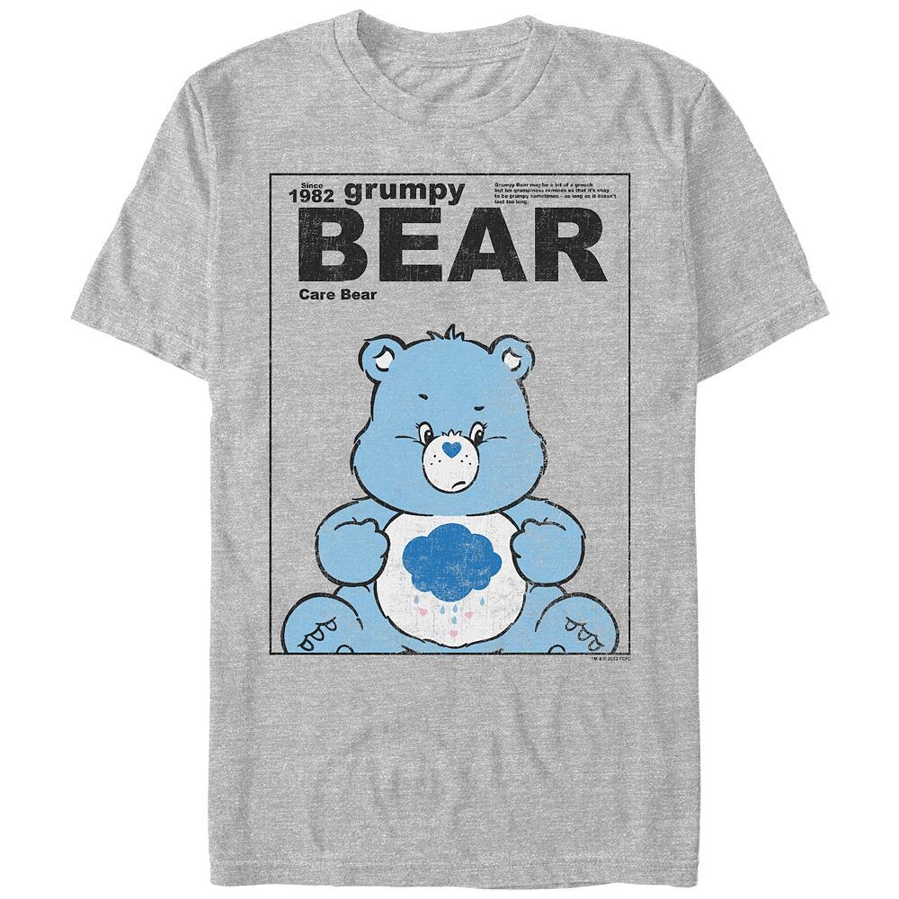 

Мужская футболка с графическим рисунком и плакатом «Care Bears Grumpy Bear» Licensed Character, цвет Athletic Heather