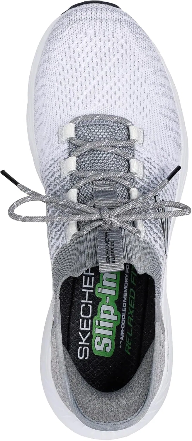 Мужские кроссовки Skechers Edgeride Raygo Hands Free без шнурков, White Grey — фото 3