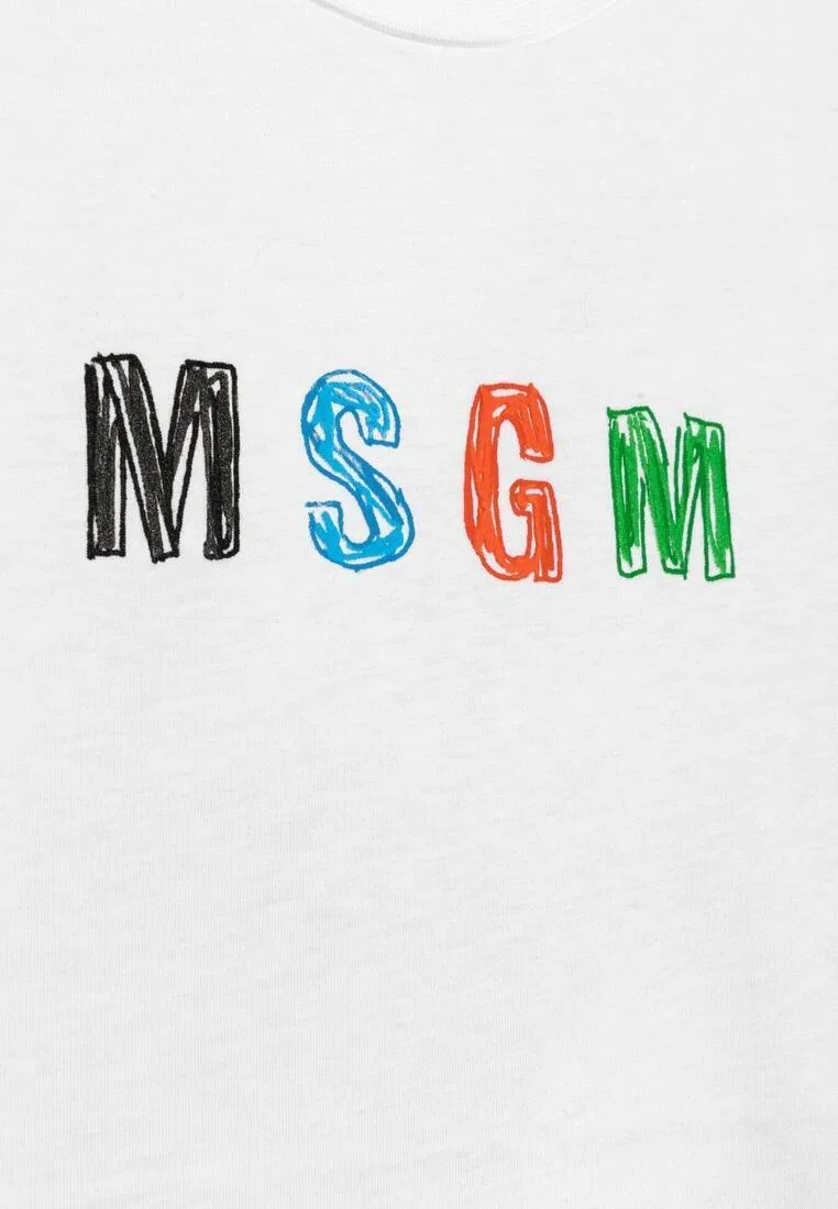 Футболка, хлопок, для детей Msgm, белый — фото 2