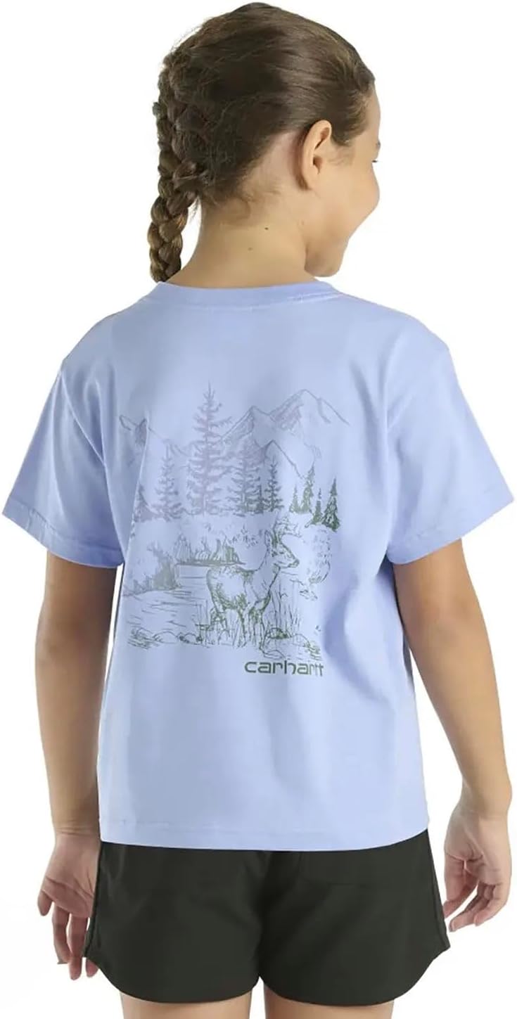 

Carhartt Little Toddler Girls Kid's CA7112 футболка с коротким рукавом и карманом с оленем, фиолетовая, Purple, Фиолетовый, Carhartt Little Toddler Girls Kid's CA7112 футболка с коротким рукавом и карманом с оленем, фиолетовая, Purple
