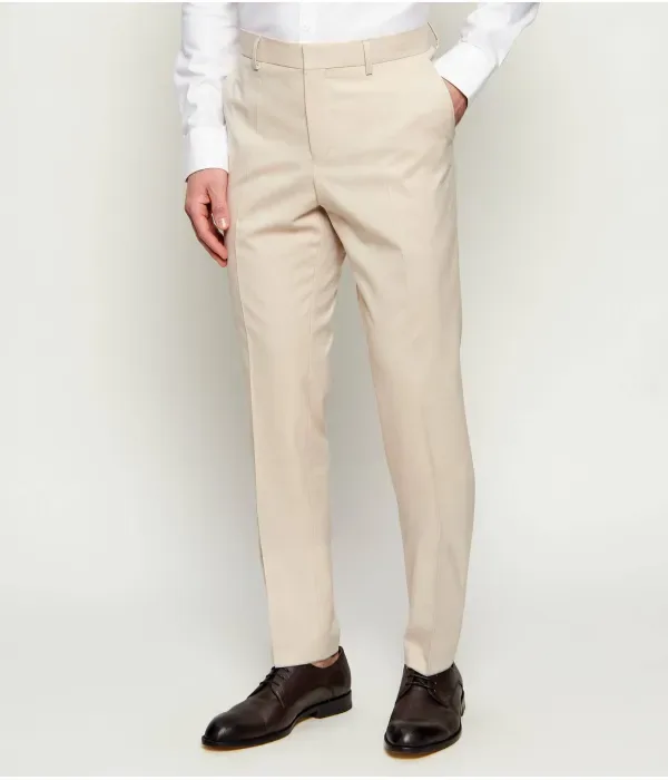 Брюки H-Genius-MM-251 slim fit Boss, бежевый — фото 3