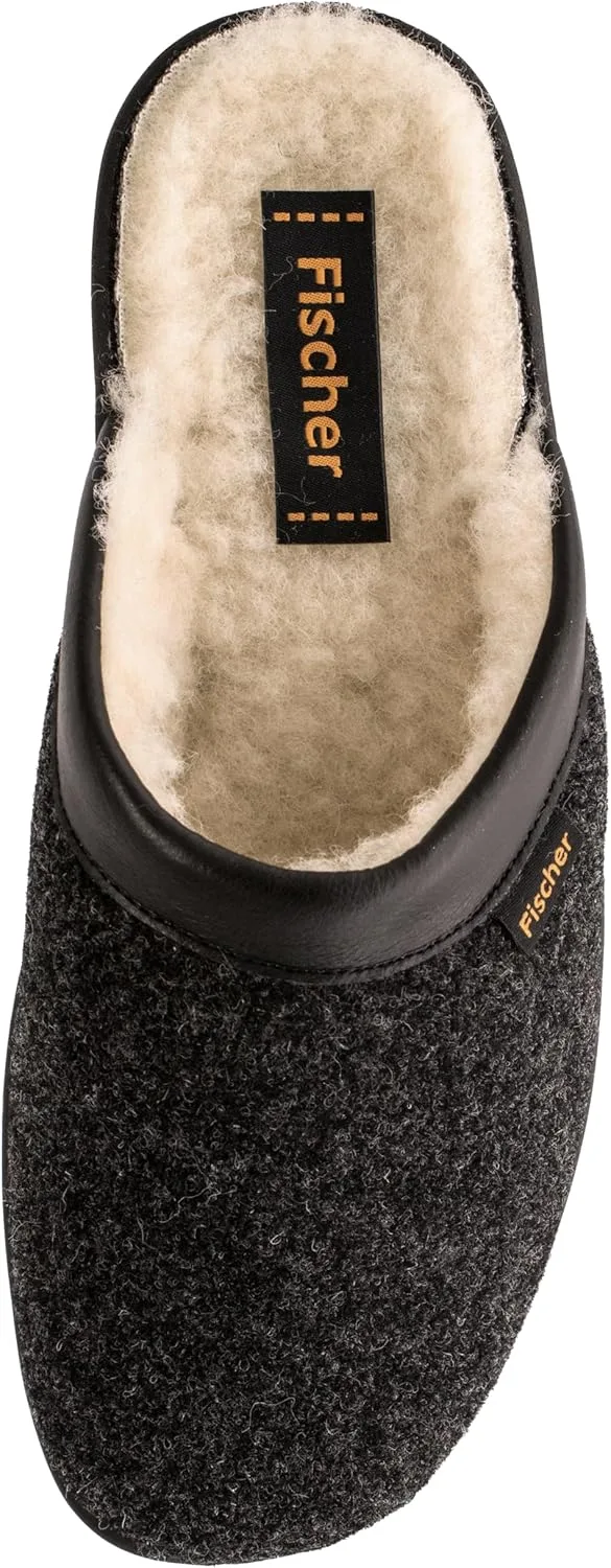 Мужские теплые шлепанцы Fischer 204609 на подошве Fetra Fischer Markenschuh, черный — фото 3