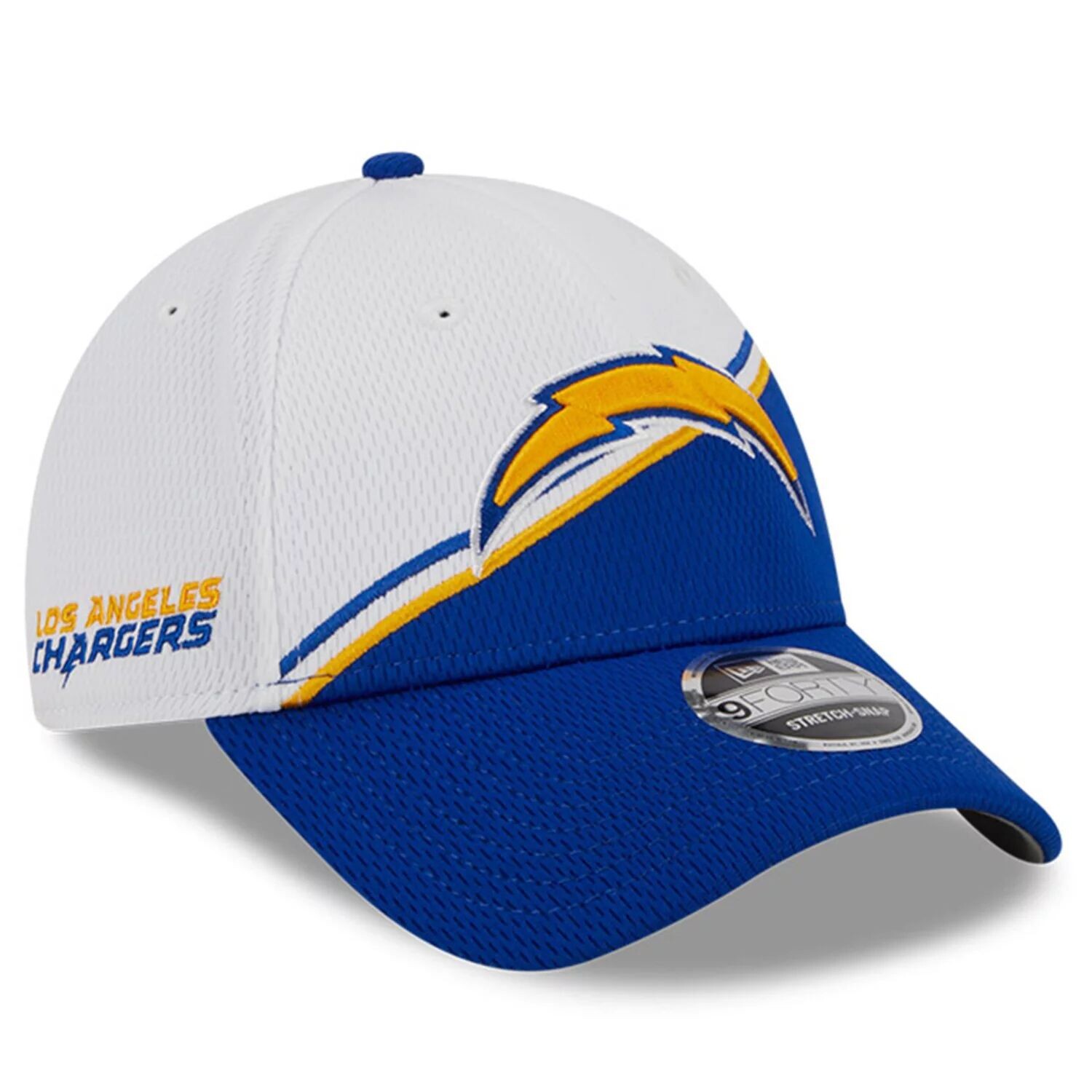 

Мужская регулируемая кепка New Era белого/синего цвета Los Angeles Chargers 2023 Sideline 9FORTY